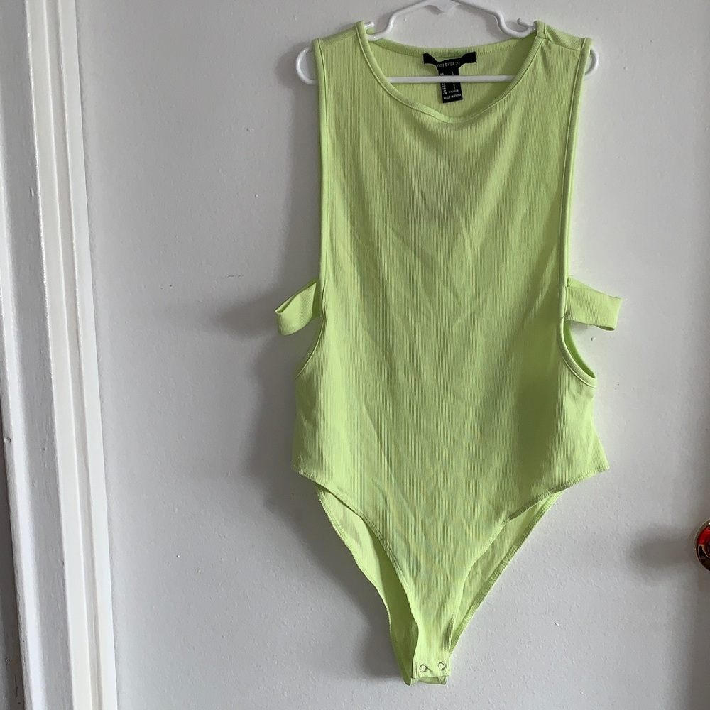 Forever 21 Neon Green Sleeveless Bodysuit